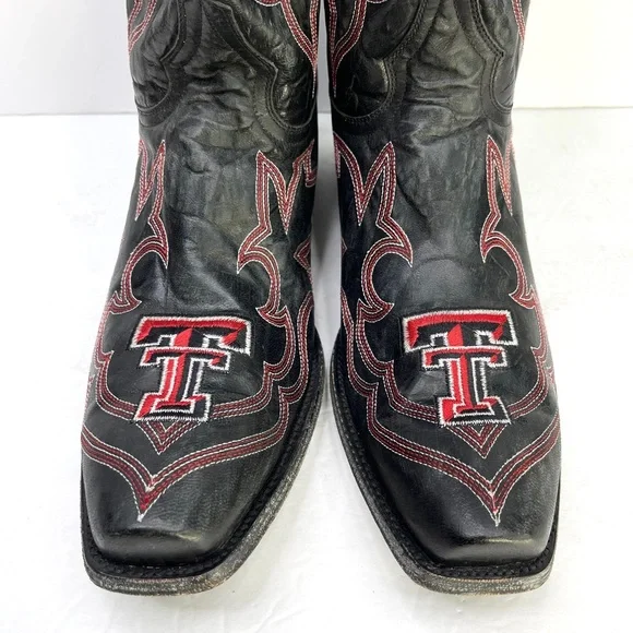 GAMEDAY BOOTS Texas Tech Red Raiders NEW Embroidered Cowboy Boots Black Size 10
